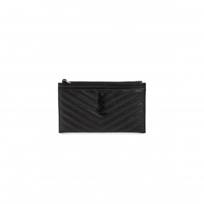 YSL MONOGRAMME QUILTED CALFSKIN ZIP POUCH 423297 (23*13*1cm)